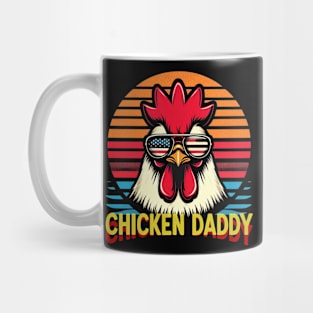 Vintage Chicken Daddy sunglasses usa flag : Funny Poultry Farmer Mens Fathers Day gift for dad Mug